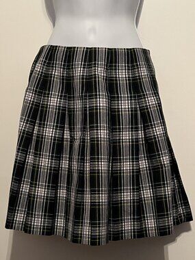 Preppy Y2K Academia Mills Uniform Co. Blue/Green Plaid Skirt Youth Size 14 Reg